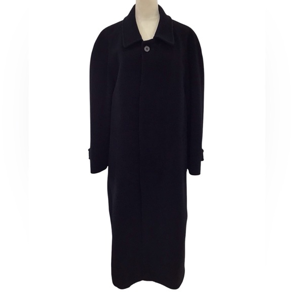Alfani Macys Men’s Store Black Wool Cashmere Long Coat - Picture 3 of 9